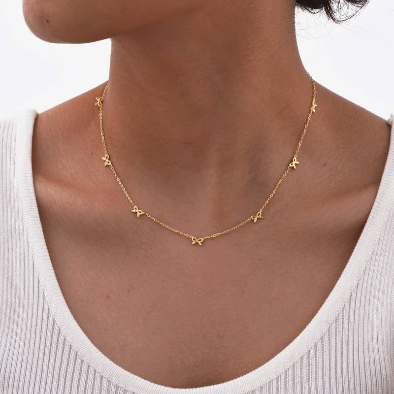 Gold Bow Necklace