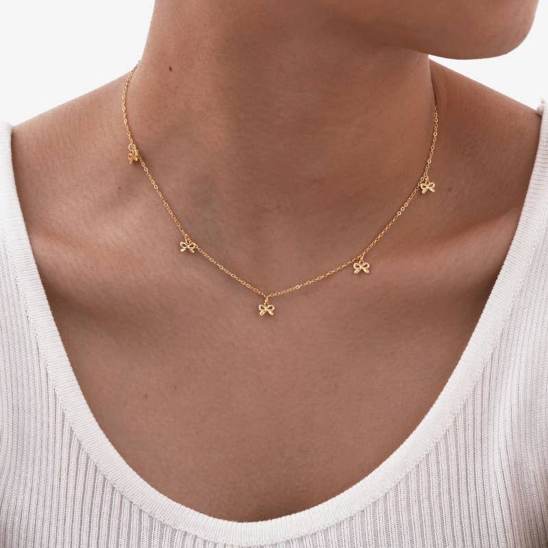 Gold Bow Necklace