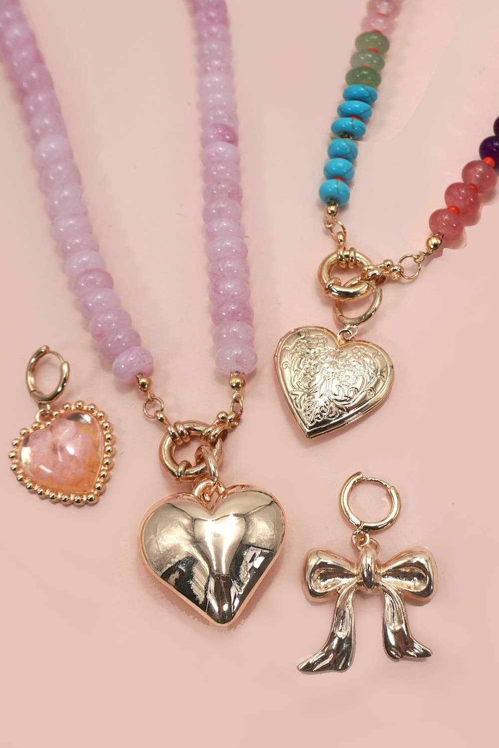 Shelled Heart Charms for Scarf or Necklace-Mix & Match