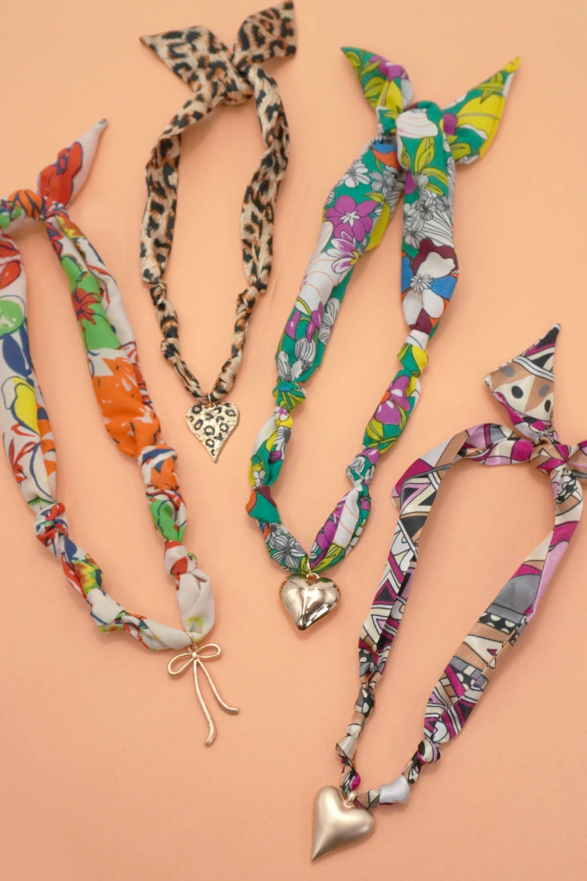 Heart on Heart HANDMADE SCARF CHARM NECKLACE