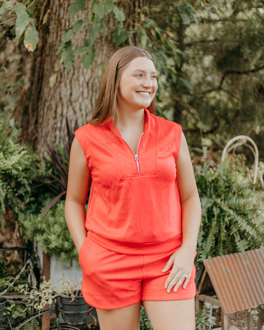 Fiery Red Short Set