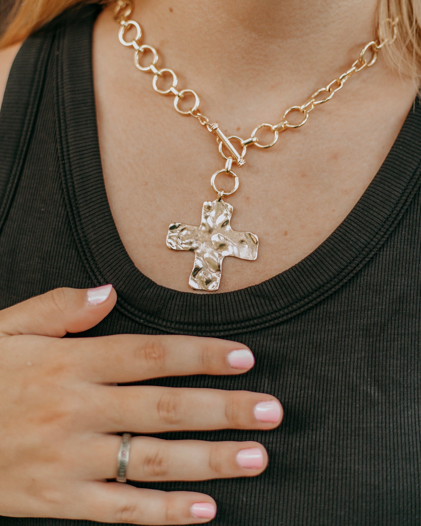 Chunky GOLD Cross Necklace