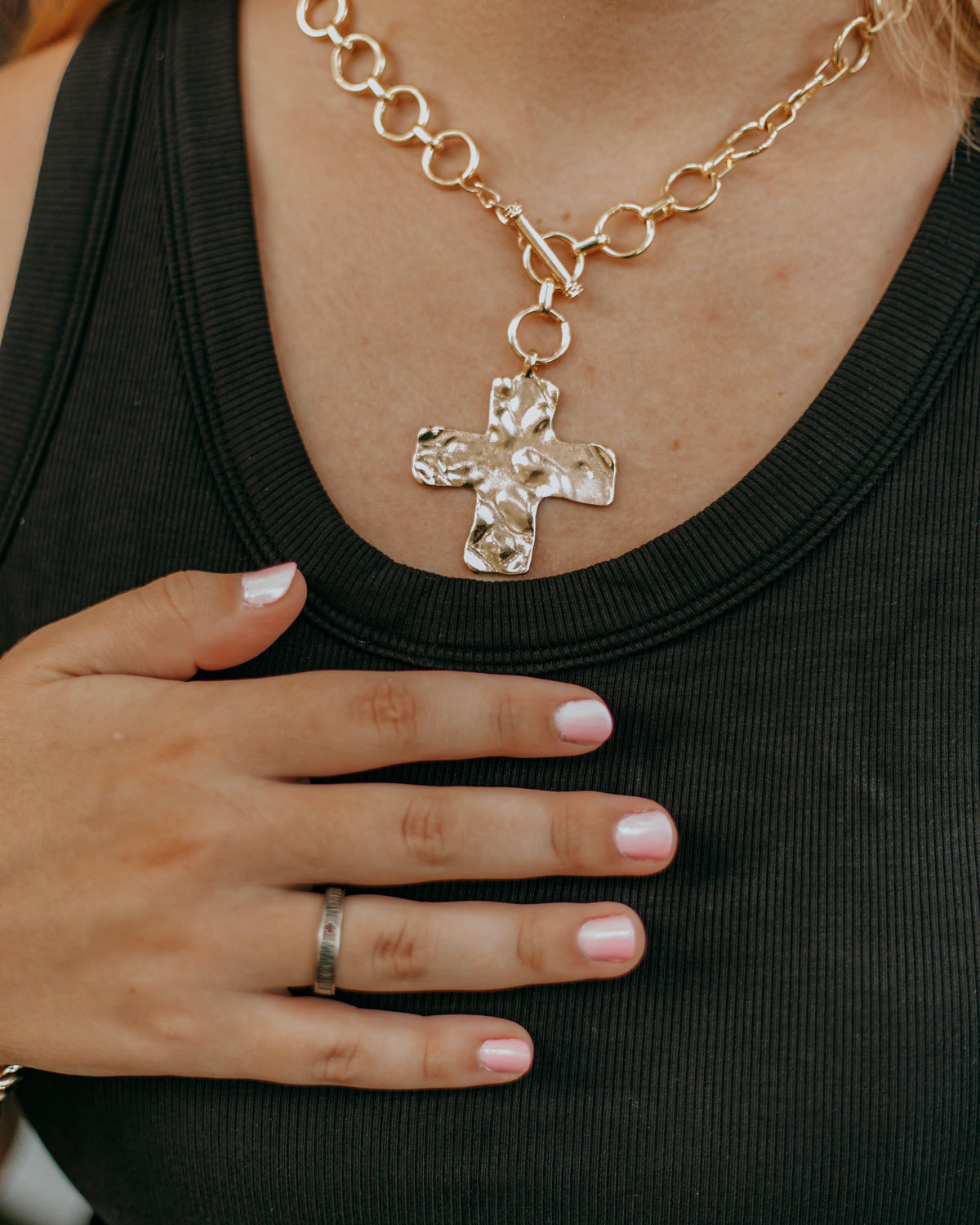 Chunky GOLD Cross Necklace