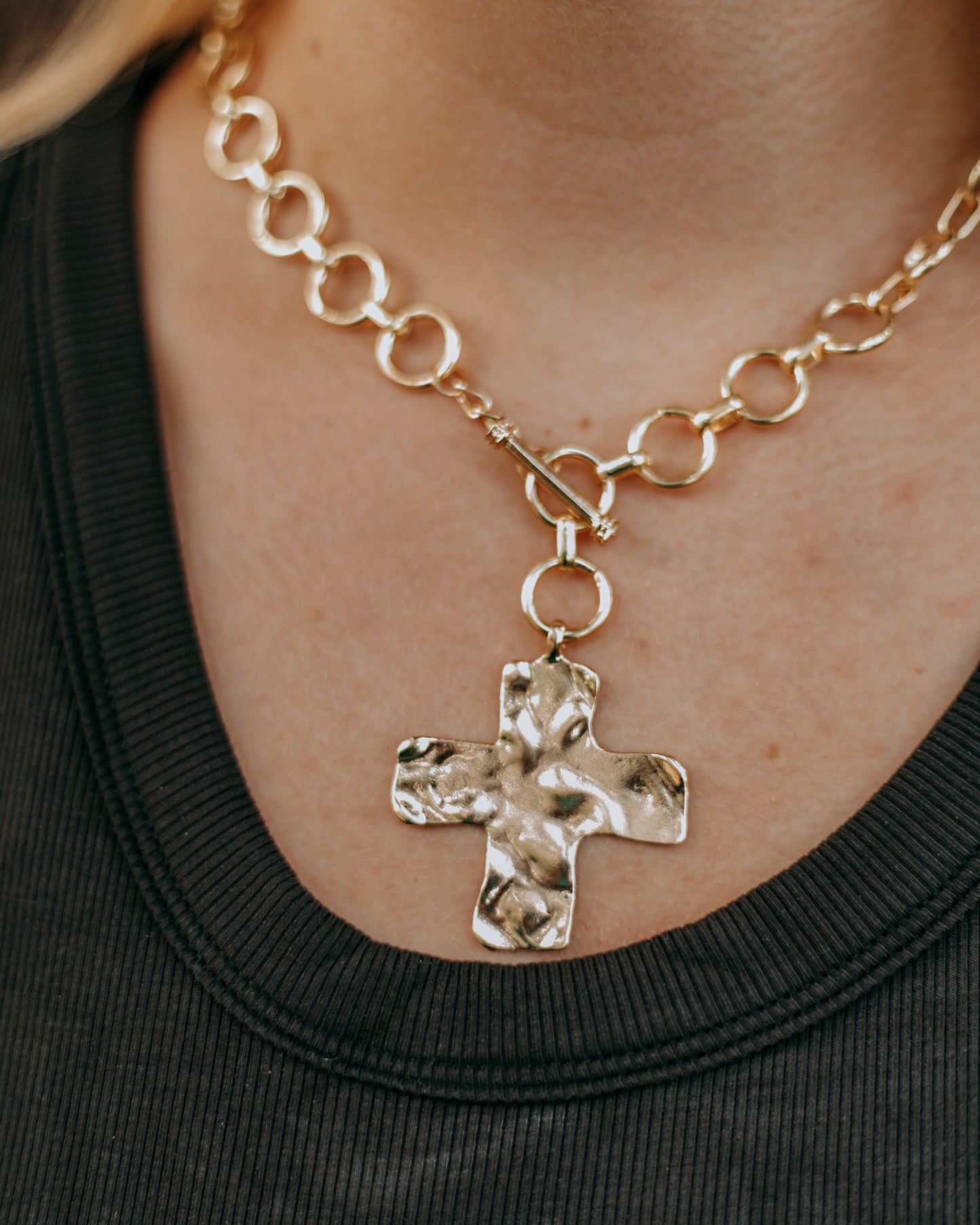 Chunky GOLD Cross Necklace