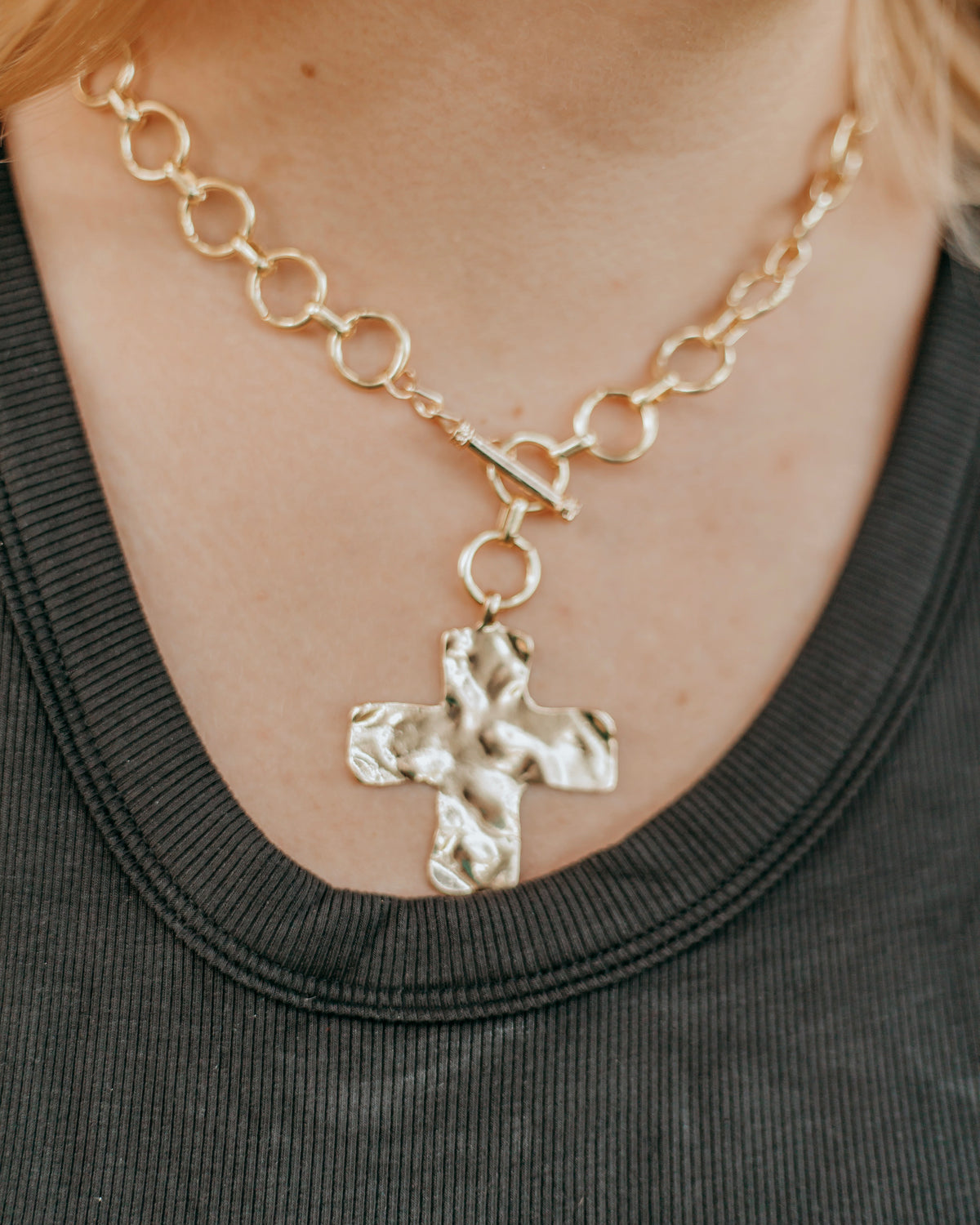 Chunky GOLD Cross Necklace