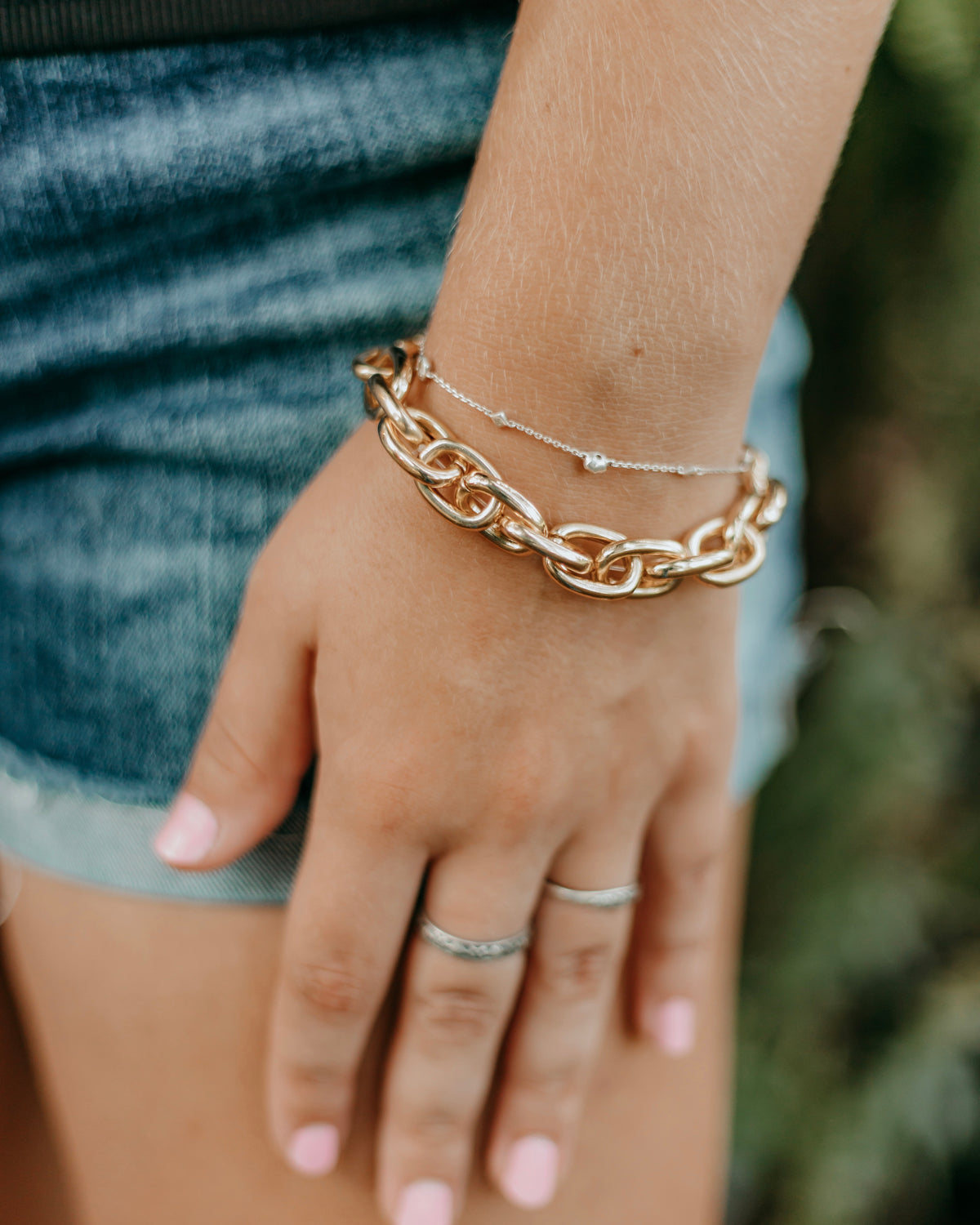 Gold Staple Bracelet