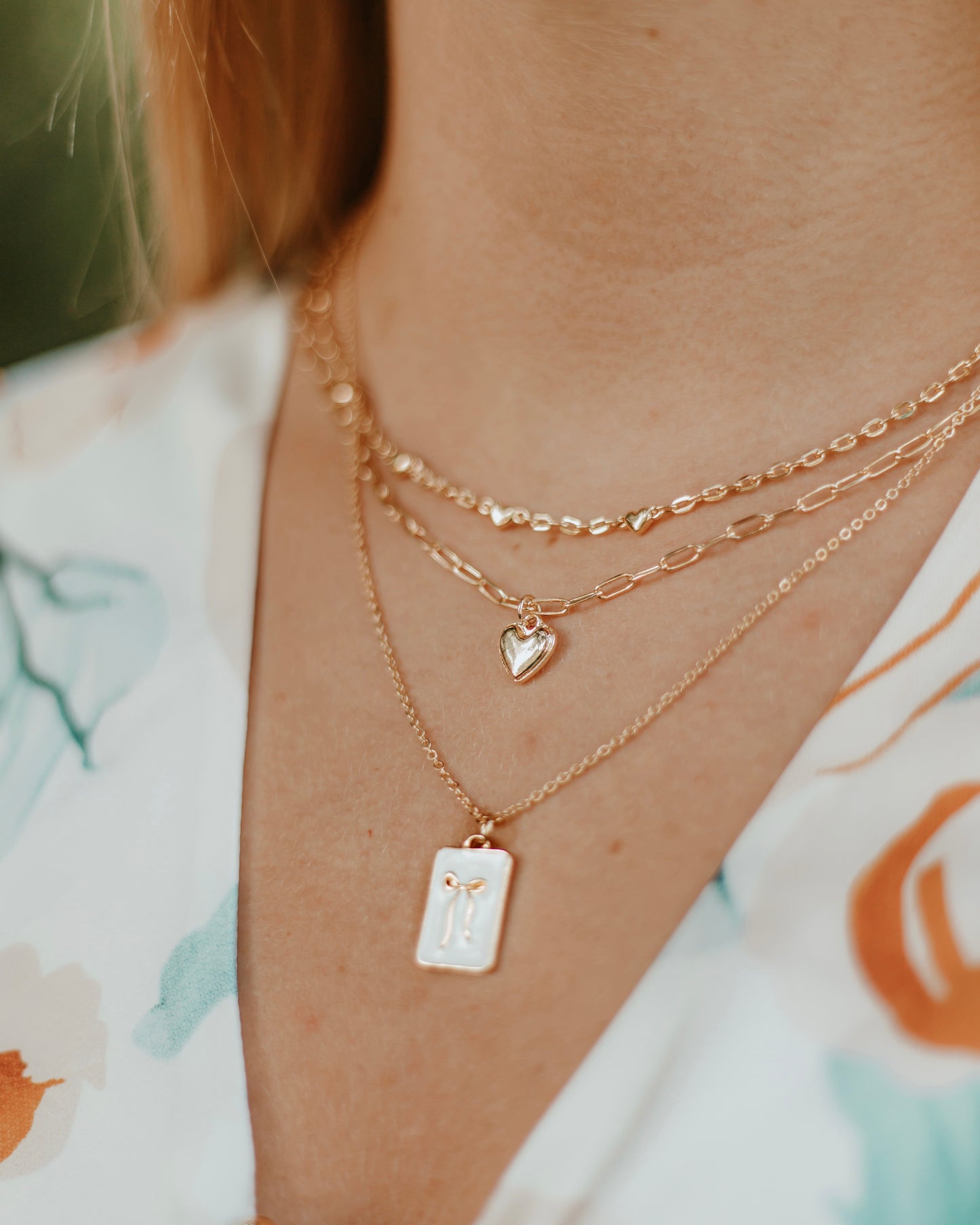Bow and Gold Stack Necklace