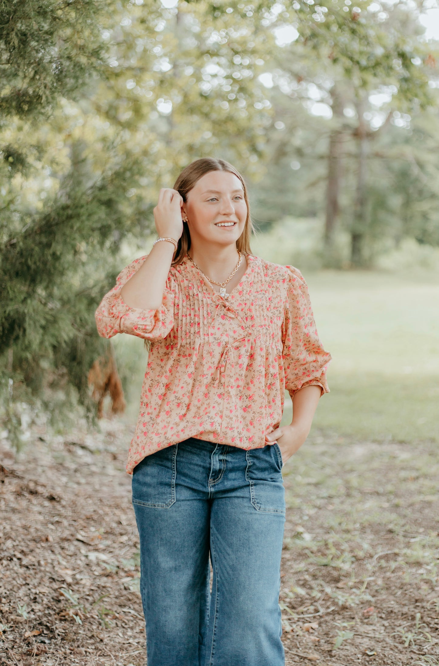 Ditzy Floral Bow Tied Top