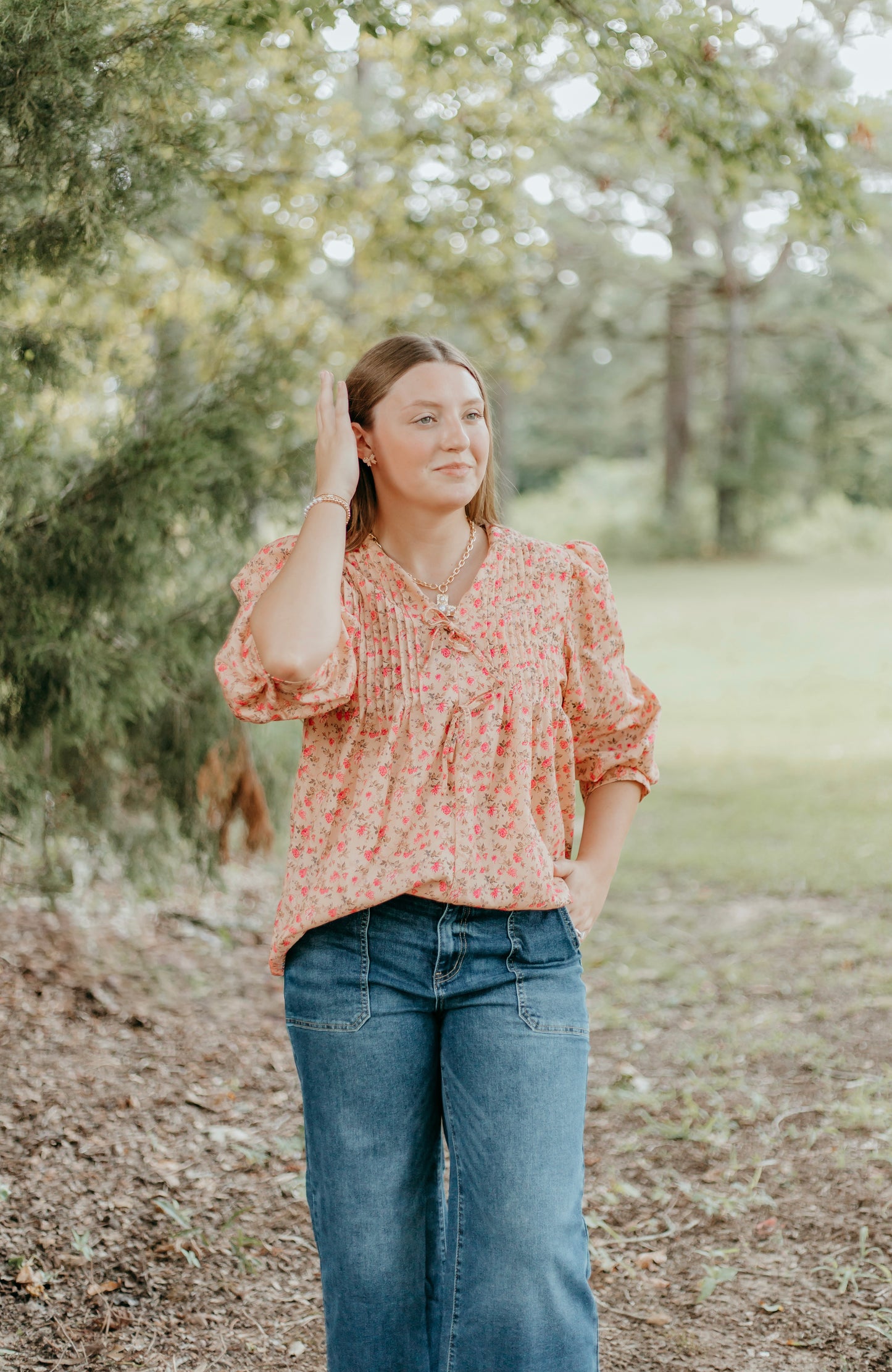 Ditzy Floral Bow Tied Top