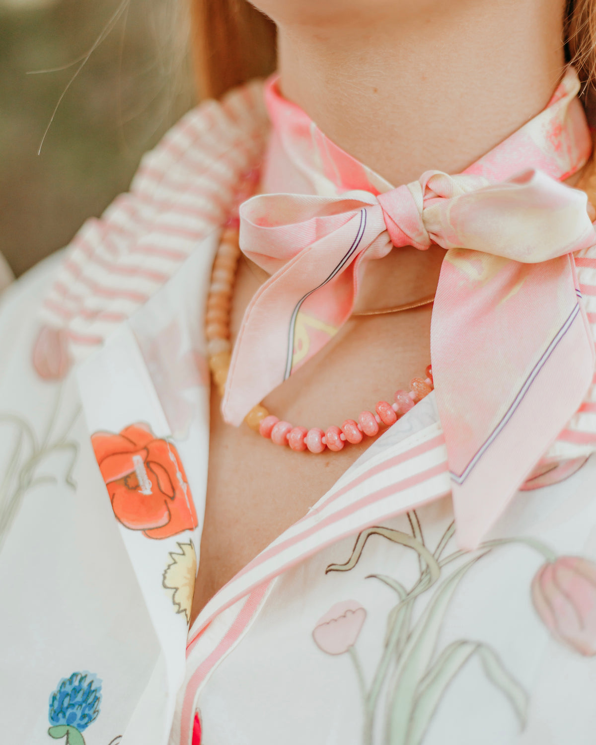 PINK SOFT SILKY SKINNY TWILLY SCARF