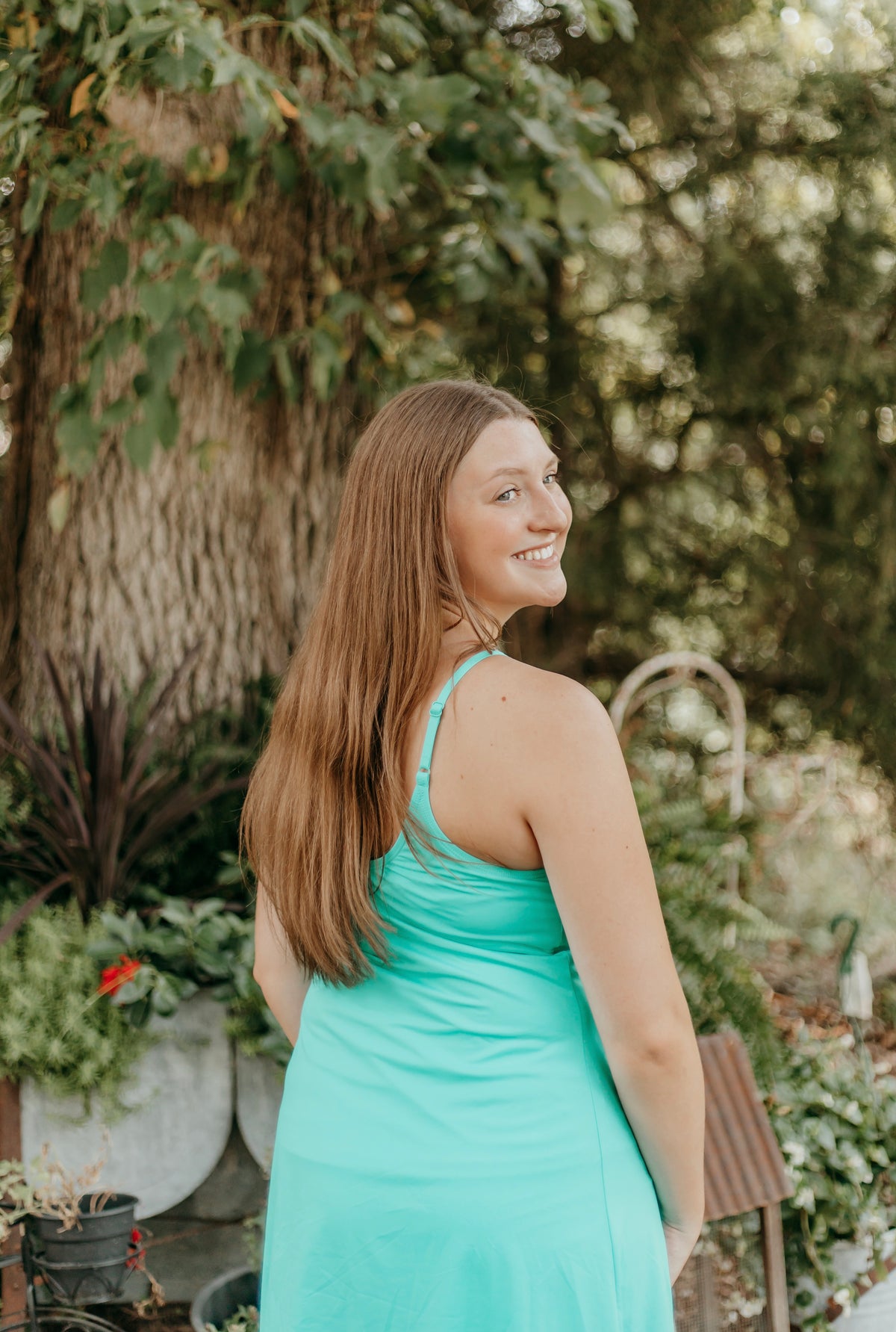 Teal Tank Dress with Shorts