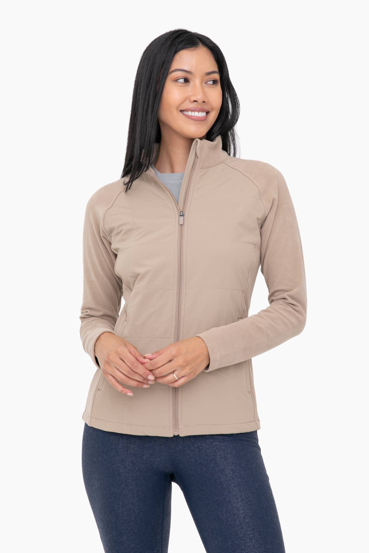 Khaki Hybrid Fleece Jacket