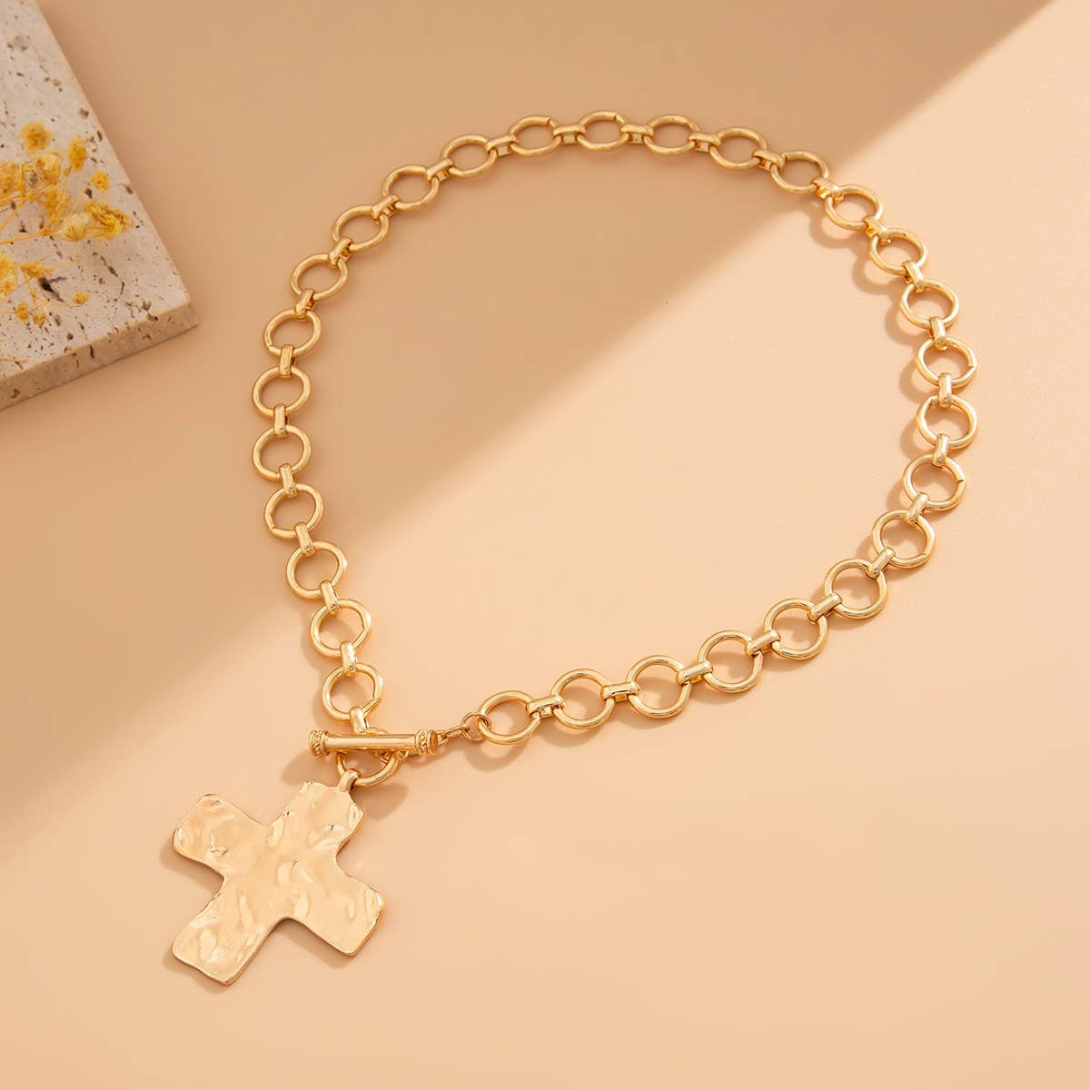 Chunky GOLD Cross Necklace