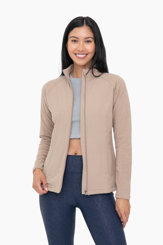Khaki Hybrid Fleece Jacket