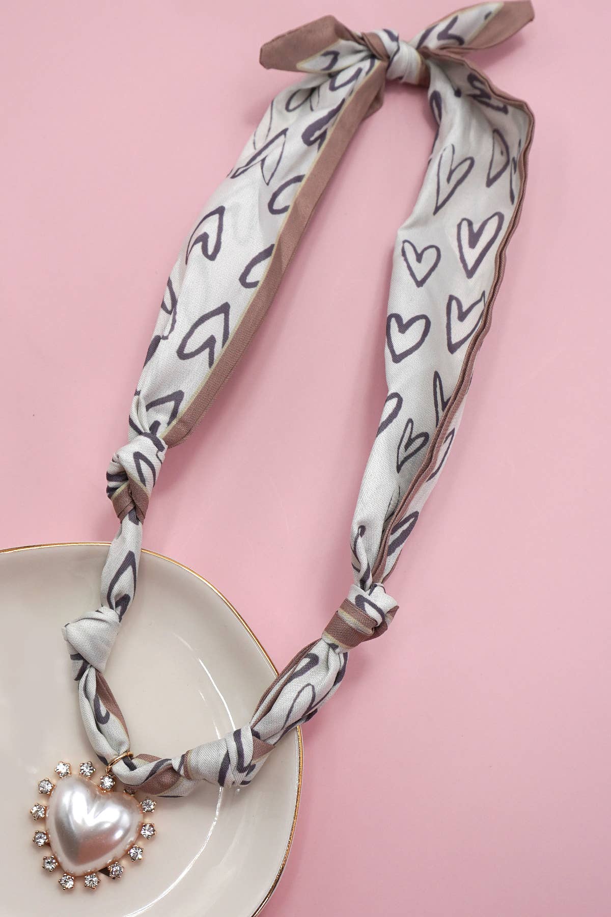 Heart on Heart HANDMADE SCARF CHARM NECKLACE