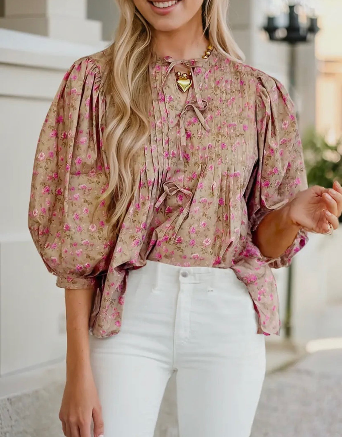 Ditzy Floral Bow Tied Top