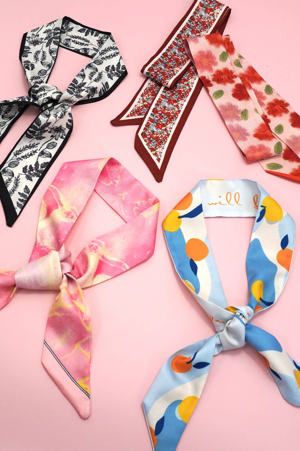 FLORAL VINTAGE BOW SCARF