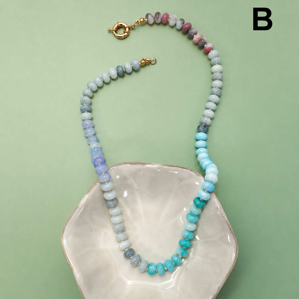 Multicolour  Stone Semi-Precious Glass Mixed Necklace
