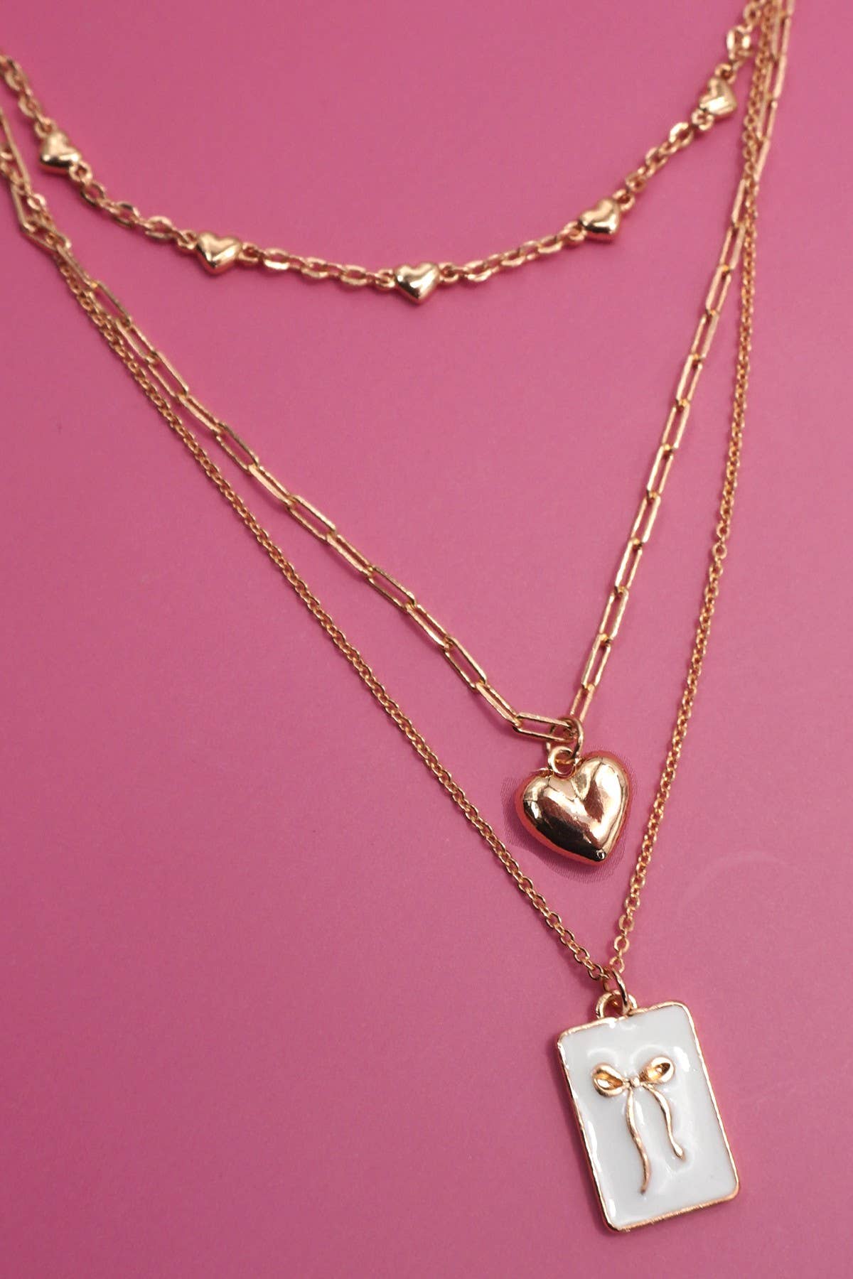 Bow and Gold Stack Necklace