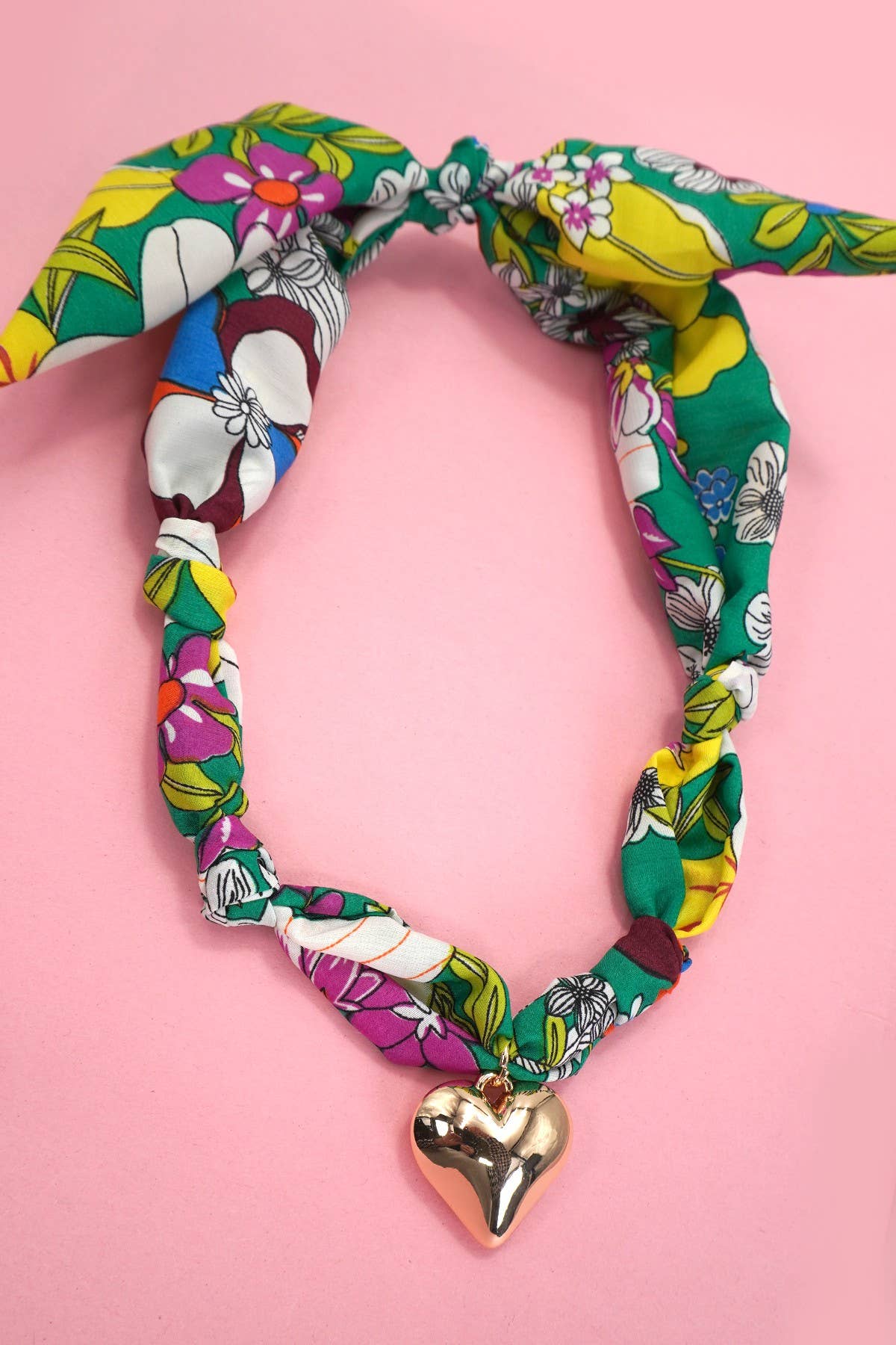 HEART HANDMADE SCARF CHARM NECKLACE