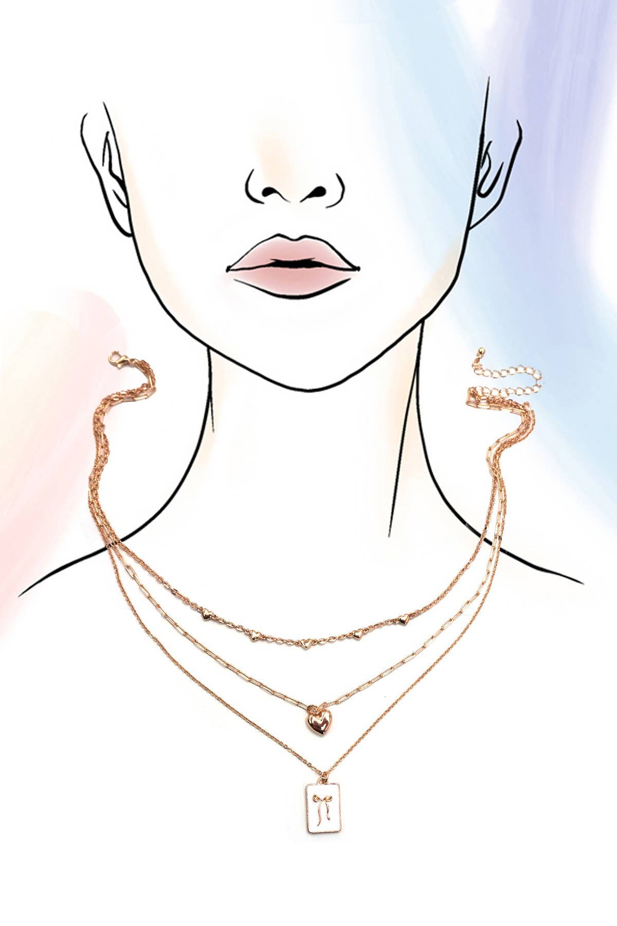 Bow and Gold Stack Necklace