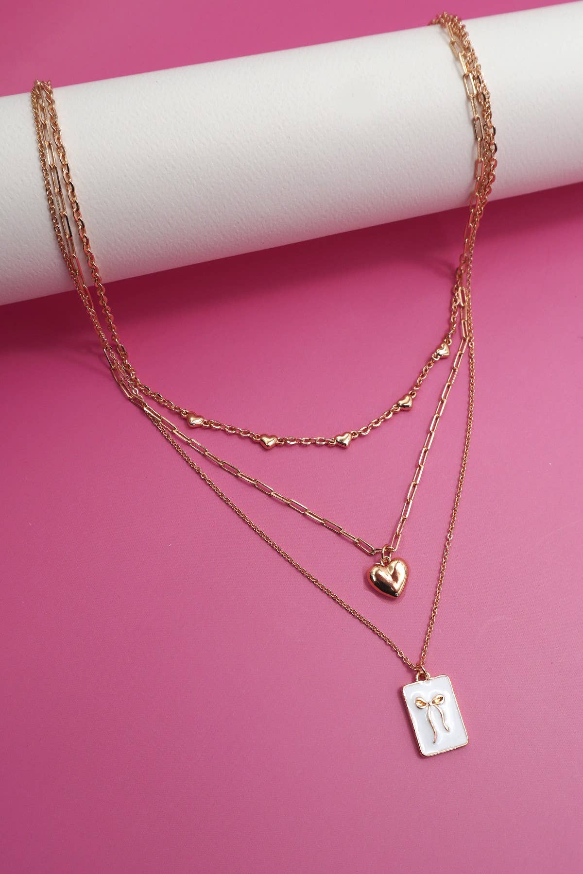 Bow and Gold Stack Necklace