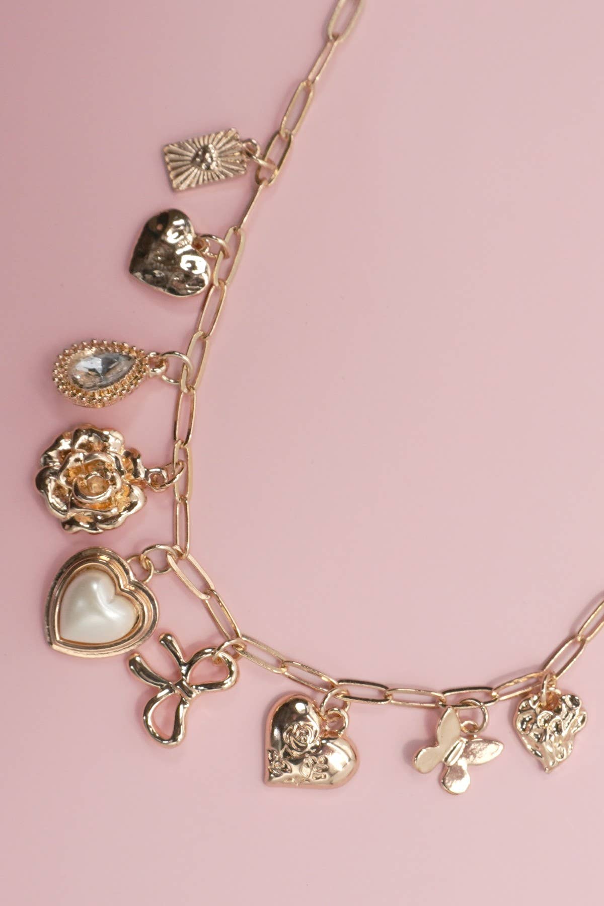 Bow, Heart CHARM NECKLACE
